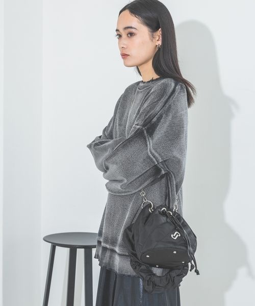 JEANASIS（ジーナシス）の「ナイロンギャザーキンチャクBAG/203266（ハンドバッグ・レディース・グレー/ブラック/ボルドー・FREE）」の20枚目の写真