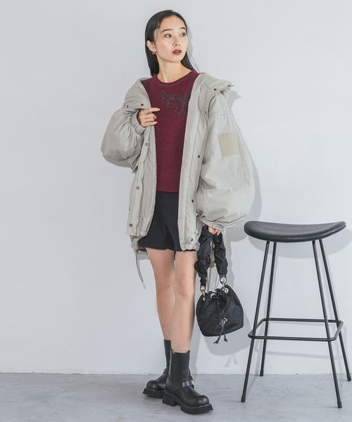 JEANASIS（ジーナシス）の「ナイロンギャザーキンチャクBAG/203266（ハンドバッグ・レディース・グレー/ブラック/ボルドー・FREE）」の22枚目の写真