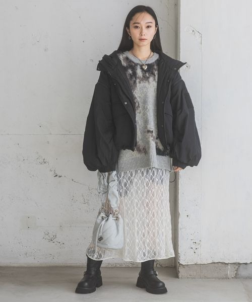 JEANASIS（ジーナシス）の「ナイロンギャザーキンチャクBAG/203266（ハンドバッグ・レディース・グレー/ブラック/ボルドー・FREE）」の5枚目の写真