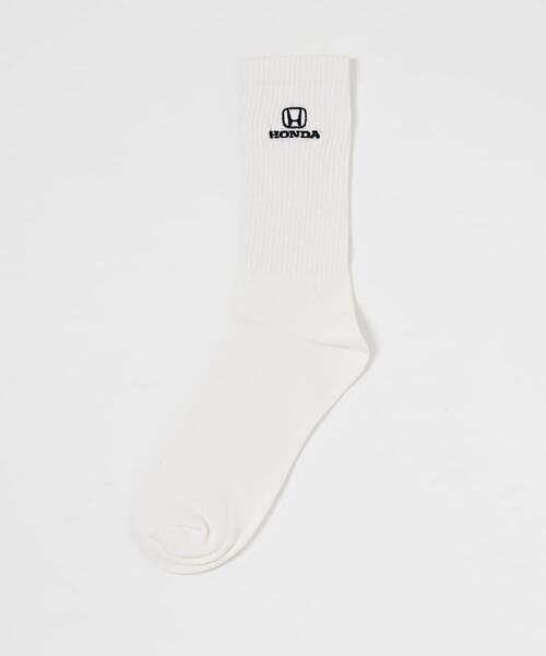 SENSE OF PLACE by URBAN RESEARCH(センスオブプレイスバイアーバンリサーチ)の「HONDA Logo Socks(ソックス/靴下・メンズ・ホワイト・25-27)」の2枚目の写真