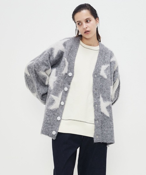 CONVERSE TOKYO（コンバーストウキョウ）の「STAR★ SHAGGY KNIT CARDIGAN（ニット/セーター・レディース・サックスブルー/ブラック/杢グレー・MEDIUM/SMALL）」の5枚目の写真