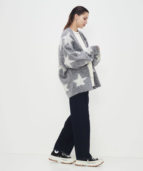 CONVERSE TOKYO（コンバーストウキョウ）の「STAR★ SHAGGY KNIT CARDIGAN（ニット/セーター・レディース・サックスブルー/ブラック/杢グレー・MEDIUM/SMALL）」の7枚目の写真