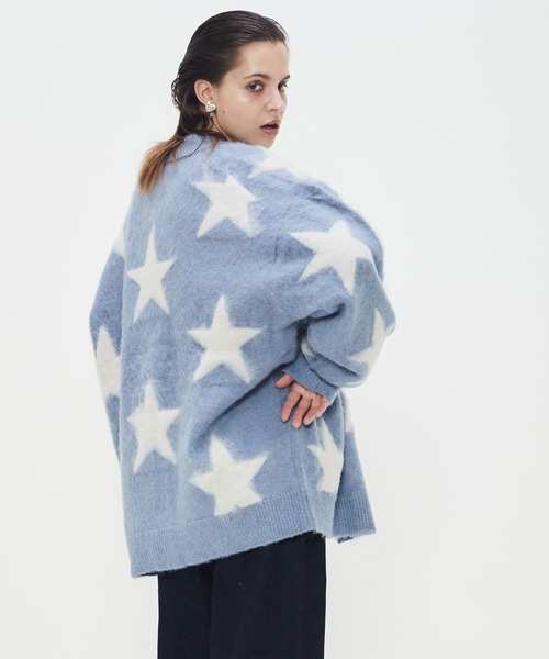 CONVERSE TOKYO（コンバーストウキョウ）の「STAR★ SHAGGY KNIT CARDIGAN（ニット/セーター・レディース・サックスブルー/ブラック/杢グレー・MEDIUM/SMALL）」の13枚目の写真