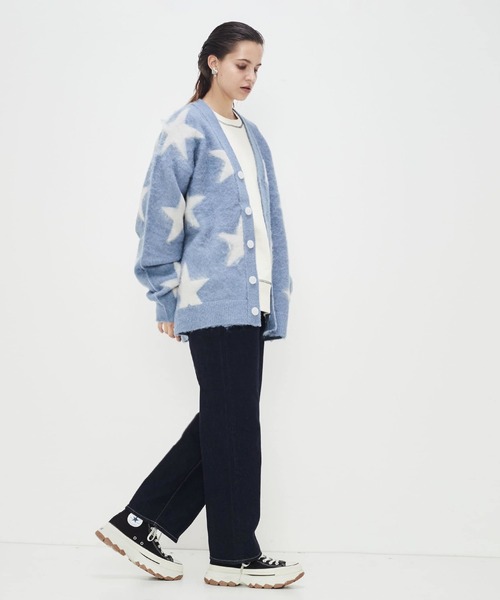 CONVERSE TOKYO（コンバーストウキョウ）の「STAR★ SHAGGY KNIT CARDIGAN（ニット/セーター・レディース・サックスブルー/ブラック/杢グレー・MEDIUM/SMALL）」の15枚目の写真