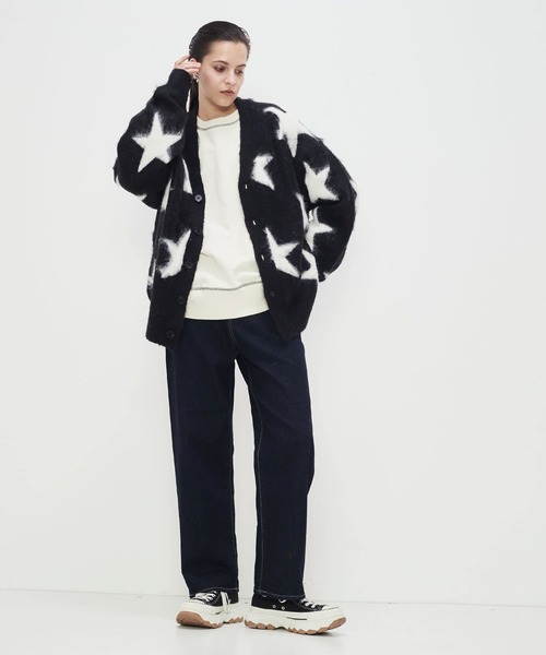 CONVERSE TOKYO（コンバーストウキョウ）の「STAR★ SHAGGY KNIT CARDIGAN（ニット/セーター・レディース・サックスブルー/ブラック/杢グレー・MEDIUM/SMALL）」の20枚目の写真
