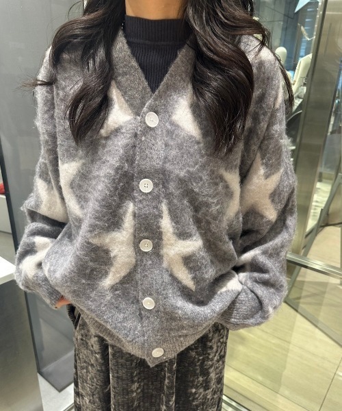 セール】STAR☆ SHAGGY KNIT CARDIGAN（ニット/セーター