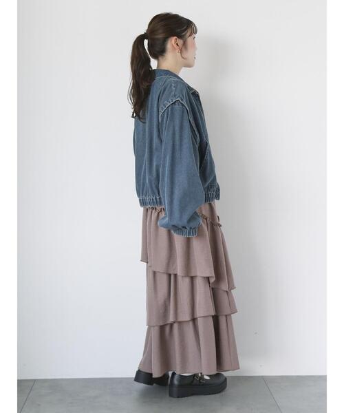 ehka sopo（エヘカソポ）の「アシンメトリーティアードスカート（スカート・レディース・カーキ/ブラック/モカ・F）」の21枚目の写真