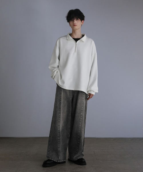 LILL(リル)の「【12oz】ルーズシルエットシームデニムパンツ(デニムパンツ・メンズ・ブラック/ブルー・S/M/L/XL)」の7枚目の写真