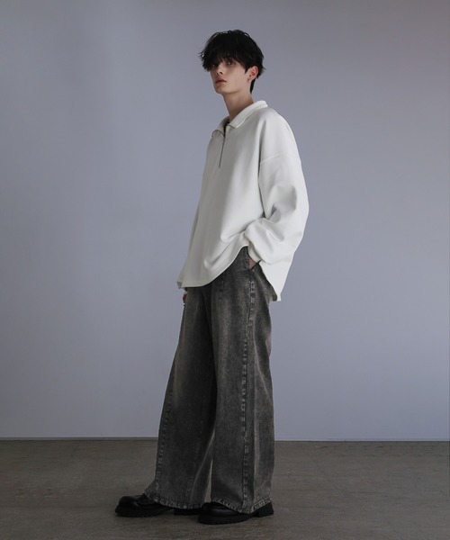 LILL(リル)の「【12oz】ルーズシルエットシームデニムパンツ(デニムパンツ・メンズ・ブラック/ブルー・S/M/L/XL)」の8枚目の写真