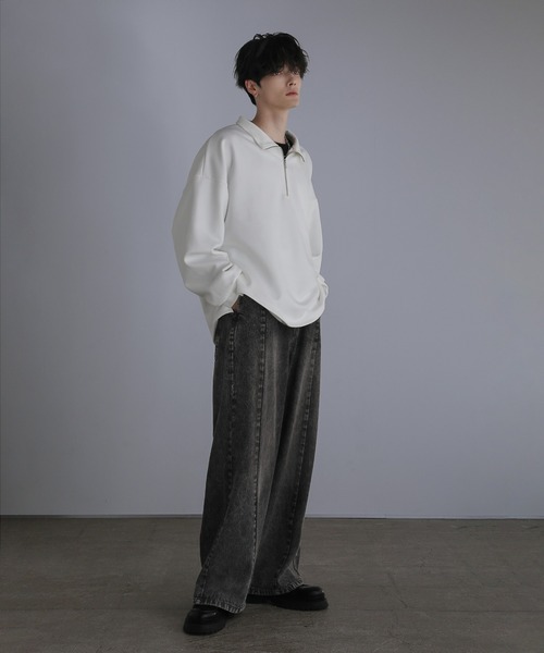 LILL(リル)の「【12oz】ルーズシルエットシームデニムパンツ(デニムパンツ・メンズ・ブラック/ブルー・S/M/L/XL)」の10枚目の写真