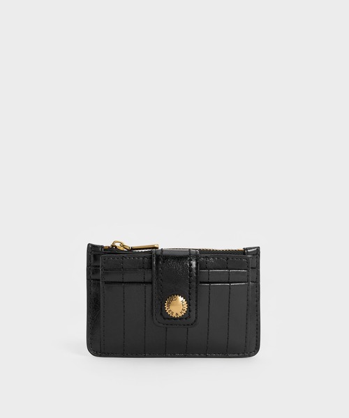 CHARLES & KEITH(チャールズ & キース)の「Donna ドンナ クリンクルエフェクトパネルカードホルダー(カードケース・レディース・ブラック/タン/グレー・XXS)」の2枚目の写真
