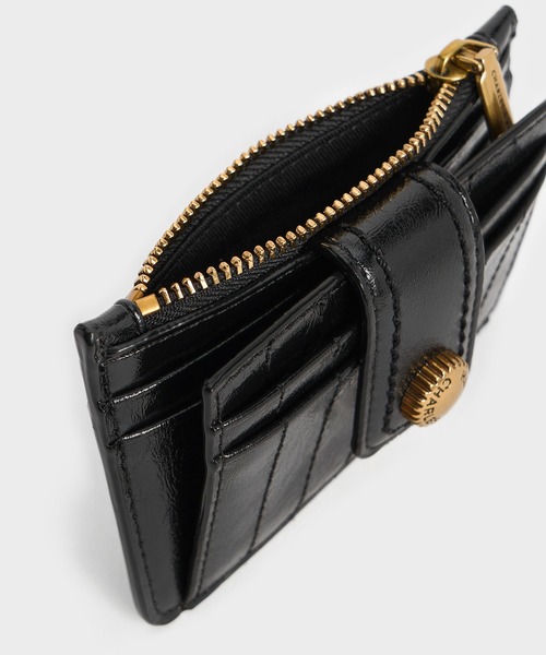 CHARLES & KEITH(チャールズ & キース)の「Donna ドンナ クリンクルエフェクトパネルカードホルダー(カードケース・レディース・ブラック/タン/グレー・XXS)」の6枚目の写真