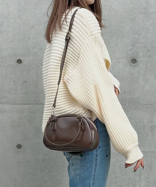 rectangle（レクタングル）の「2WAYミニボストンバッグ（ボストンバッグ・レディース・ブラック/シルバー/ブラウン/ワインレッド・FREE）」の5枚目の写真