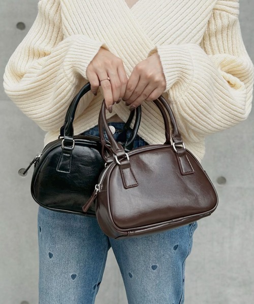 rectangle（レクタングル）の「2WAYミニボストンバッグ（ボストンバッグ・レディース・ブラック/シルバー/ブラウン/ワインレッド・FREE）」の7枚目の写真