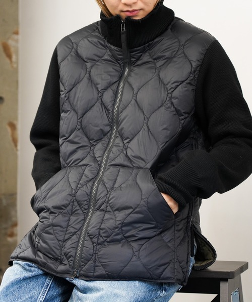 TAION(タイオン)の「TAION / タイオン MILITARY HIGH NECK KNIT+DOWN SOFT SHELL (TAION-102ALSSNZML-1) ミリタリーライン ハイネック ニット ソフトシェルダウン コンビネーション(ダウンジャケット/コート・メンズ・ダークネイビー/オフホワイト/ブラック/オリーブ・SMALL/MEDIUM/LARGE/X-LARGE)」の8枚目の写真