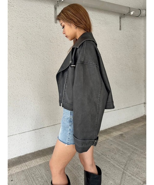 EGOIST（エゴイスト）の「ヴィンテージ風ライダースジャケット（ライダースジャケット・レディース・ブラウン/ブラック・FREE）」の20枚目の写真