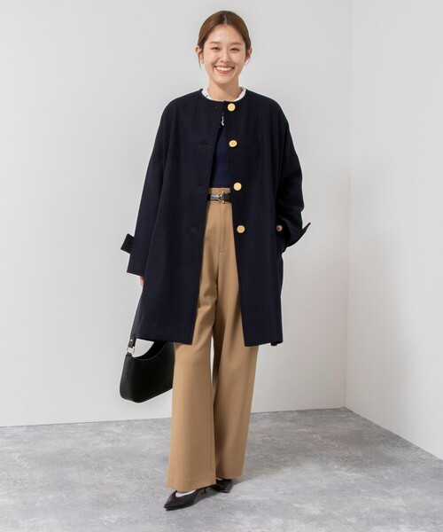NOLLEY’S（ノーリーズ）の「【TRADITIONAL WEATHERWEAR】MALTON NO COLLAR（ノーカラーコート・レディース・ネイビー・34）」の2枚目の写真
