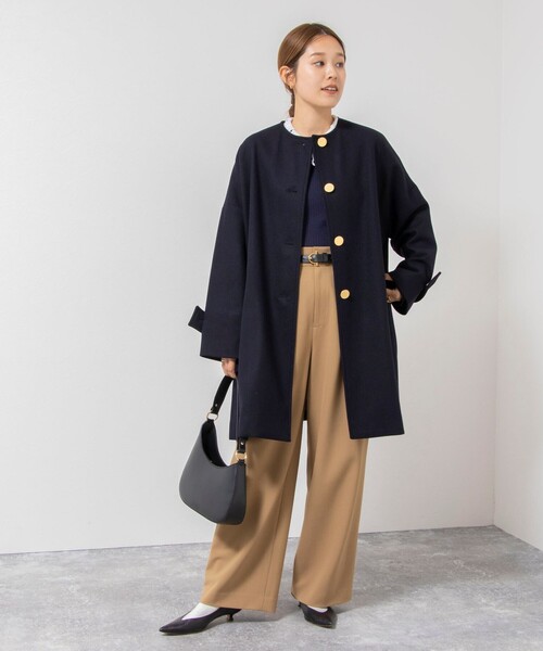 NOLLEY’S（ノーリーズ）の「【TRADITIONAL WEATHERWEAR】MALTON NO COLLAR（ノーカラーコート・レディース・ネイビー・34）」の3枚目の写真