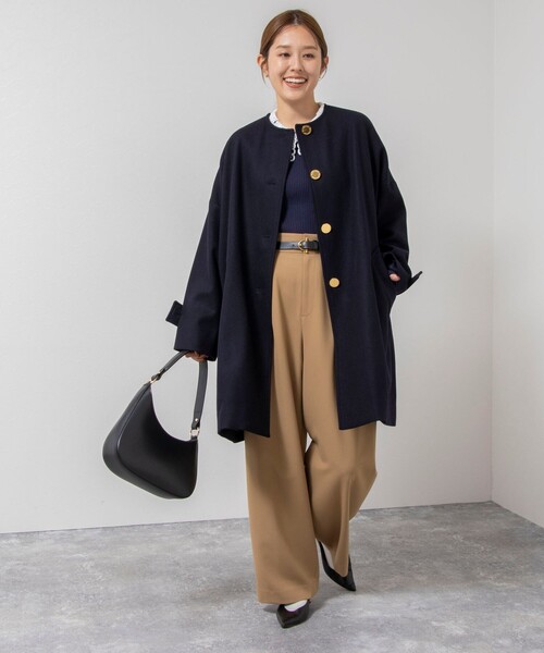 NOLLEY’S（ノーリーズ）の「【TRADITIONAL WEATHERWEAR】MALTON NO COLLAR（ノーカラーコート・レディース・ネイビー・34）」の6枚目の写真