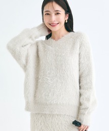 【WEB限定セール】Vネックシャギーニット
