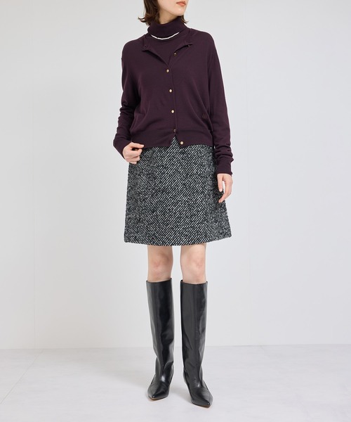 ROPE'（ロペ）の「Super160`sメリノウールタートルネックニット【ロロ・ピアーナ社製ウール使用】/アンサンブル対応（ニット/セーター・レディース・ダークブラウン/オフホワイト/ブルー・FREE）」の6枚目の写真