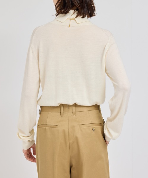 ROPE'（ロペ）の「Super160`sメリノウールタートルネックニット【ロロ・ピアーナ社製ウール使用】/アンサンブル対応（ニット/セーター・レディース・ダークブラウン/オフホワイト/ブルー・FREE）」の8枚目の写真