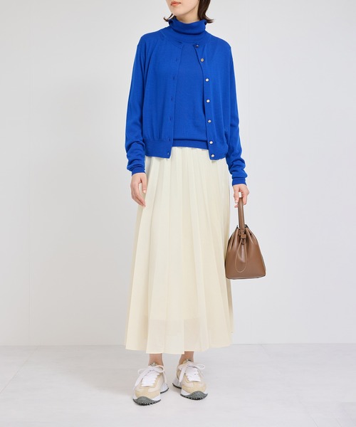 ROPE'（ロペ）の「Super160`sメリノウールタートルネックニット【ロロ・ピアーナ社製ウール使用】/アンサンブル対応（ニット/セーター・レディース・ダークブラウン/オフホワイト/ブルー・FREE）」の10枚目の写真