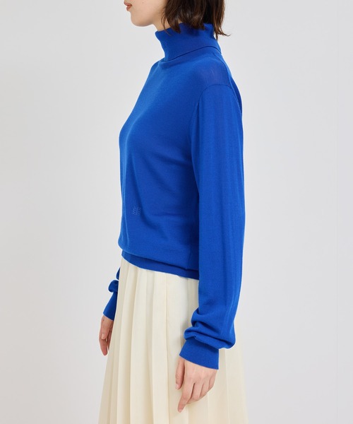 ROPE'（ロペ）の「Super160`sメリノウールタートルネックニット【ロロ・ピアーナ社製ウール使用】/アンサンブル対応（ニット/セーター・レディース・ダークブラウン/オフホワイト/ブルー・FREE）」の12枚目の写真