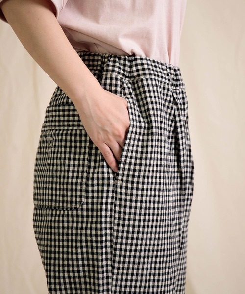 Brocante（ブロカント）の「[Brocante / ブロカント] 綿麻チェックアムンゼンクロス ドーミーパンツ（その他パンツ・レディース・ブラック系その他・2）」の7枚目の写真