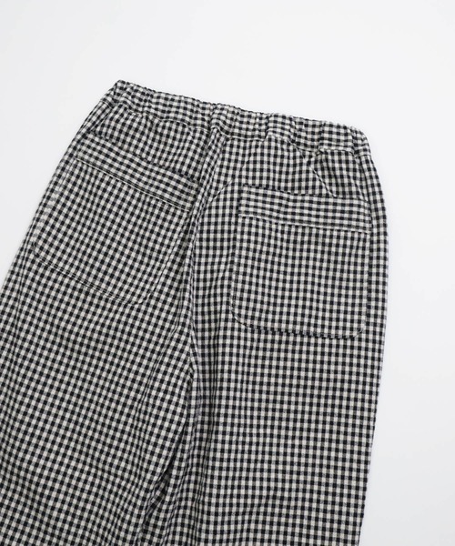 ＊Brocante 綿麻チェックアムンゼンクロス ドーミーパンツ＊ Brocante / ブロカント] 綿麻チェックアムンゼンクロス ドーミー