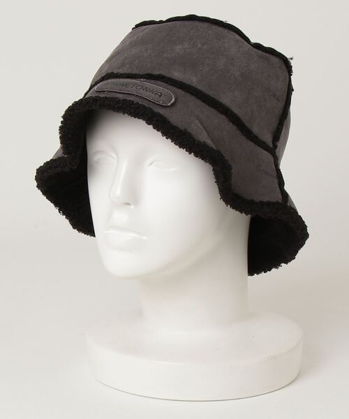Minnetonka(ミネトンカ)の「【MINNETONKA/ミネトンカ】SUEDE BOA REVERSIBLE BUCKET HAT スエードボアリバーシブルハット(ハット・メンズ・アイボリー/ブラウン/グリーン・FREE)」の1枚目の写真