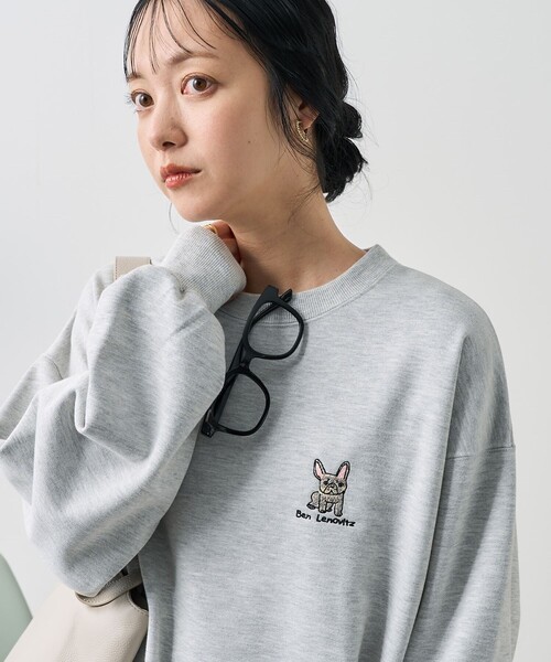 【セール】BEN LENOVITZ × FREAK'S STORE/ベン・レノビッツ BEN LENOVITZ Dog Embroidery スウェット/ベン レノビッツ ドッグ刺繍スウェット（スウェット）｜FREAK'S STORE（フリークスストア）