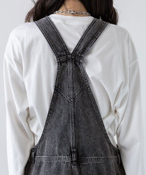 RAGEBLUE（レイジブルー）の「ワイドストレート/デニムオーバーオール（サロペット/オーバーオール・レディース・ブルー/ブラック・FREE）」の16枚目の写真