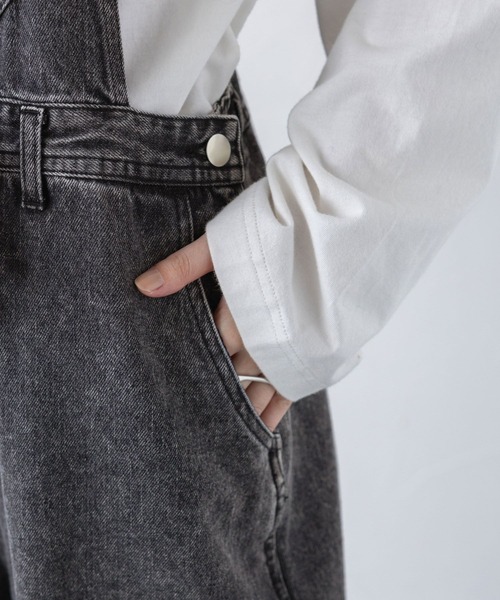 RAGEBLUE（レイジブルー）の「ワイドストレート/デニムオーバーオール（サロペット/オーバーオール・レディース・ブルー/ブラック・FREE）」の19枚目の写真