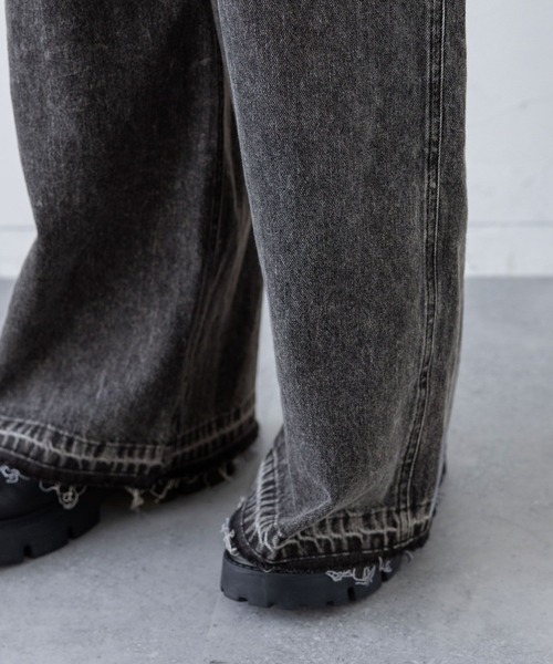 RAGEBLUE（レイジブルー）の「ワイドストレート/デニムオーバーオール（サロペット/オーバーオール・レディース・ブルー/ブラック・FREE）」の20枚目の写真