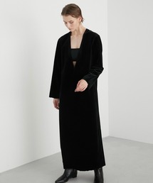 LA PEAU DE GEM | 【LA PEAU DE GEM】 ベロアVネックワンピース(ワンピース)