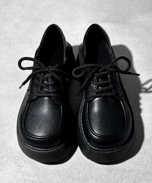 CALIFORNIA OUTFITTERS（カリフォルニア アウトフィッターズ）の「3-11A22 レースアップ ローファー 厚底（ローファー・レディース・ブラック・40/38/39/35/36/37）」の9枚目の写真