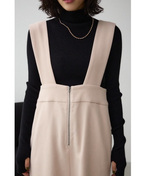 AZUL by moussy(アズールバイマウジー)の「フロントジップジャンパースカート(ワンピース・レディース・ブラック/ライトベージュ・MEDIUM/SMALL)」の21枚目の写真