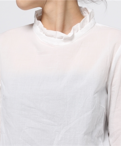 Sheta（シータ）の「フリルカラーブラウス（シャツ/ブラウス・レディース・オフホワイト/ブラック・FREE）」の6枚目の写真