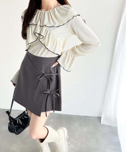 mily bilet(ミウィビレット)の「【mily bilet】華やかな印象をプラス。リボンデザインスコート(スカート・レディース・グレー/ブラック/アイボリー・MEDIUM/SMALL/LARGE/X-LARGE)」の21枚目の写真