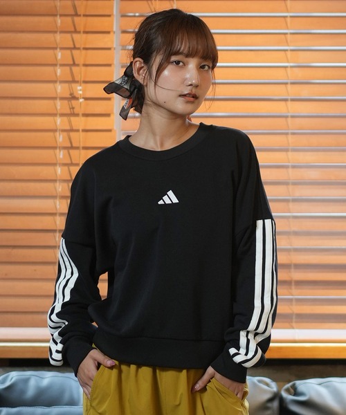 adidas(アディダス)の「adidas/アディダス レギュラーフィットスウェット KVC40(スウェット・レディース・グレー×ホワイト/ブラック×ホワイト・M/L)」の14枚目の写真