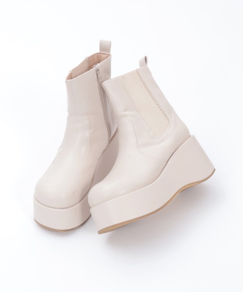 セール】薔薇エンボス厚底ブーツ（ブーツ）｜axes femme（アクシーズ