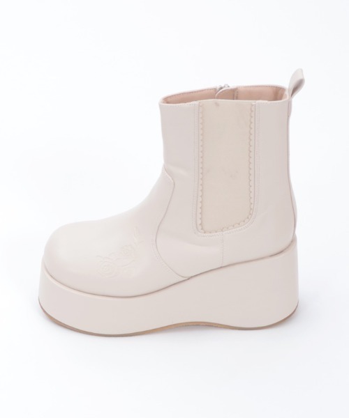 axes femme（アクシーズファム）の「薔薇エンボス厚底ブーツ（ブーツ・レディース・ブラック/キナリ・MEDIUM/LARGE）」の3枚目の写真