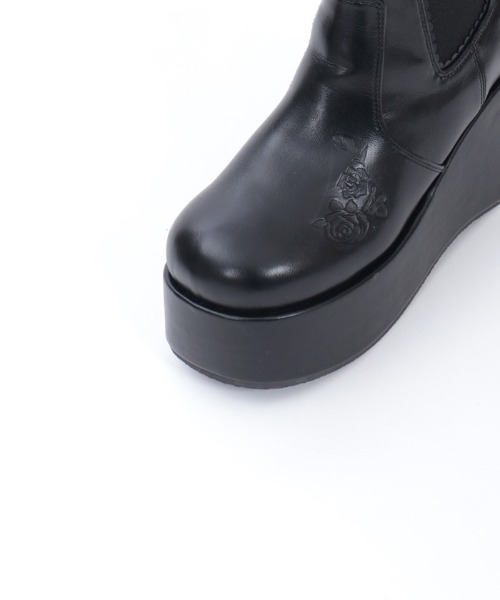 セール】薔薇エンボス厚底ブーツ（ブーツ）｜axes femme（アクシーズ