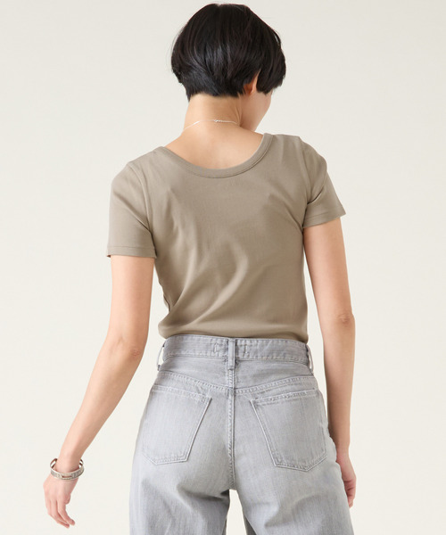 martinique(マルティニーク)の「《定番》フライスTシャツ(Tシャツ/カットソー・レディース・カーキ/ネイビー/ホワイト/クリーム/ブラック・FREE)」の7枚目の写真