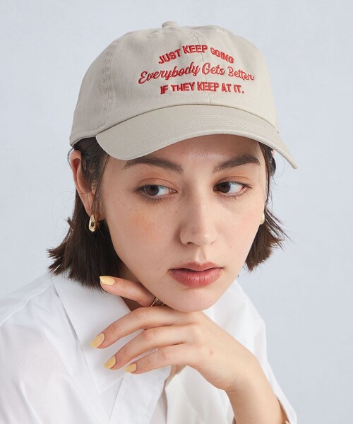 green label relaxing（グリーンレーベルリラクシング）の「メッセージ ロゴキャップ / CAP（キャップ・レディース・ダークグレー/ライトブルー/ナチュラル・FREE）」の4枚目の写真