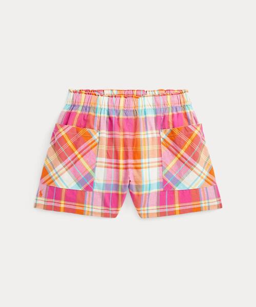 チェック コットン ショートパンツ