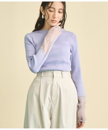 Settimissimo（セッティミッシモ）の「シアー 切替スリーブ リブ ニット プルオーバー（ニット/セーター）」