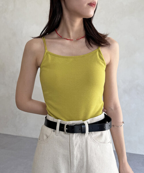 CPCM（シーピーシーエム）の「カップ付き肩紐Wキャミインナー（キャミソール・レディース・ホワイト系その他/ベージュ系その他/ブラック/ベージュ/イエロー・FREE）」の5枚目の写真