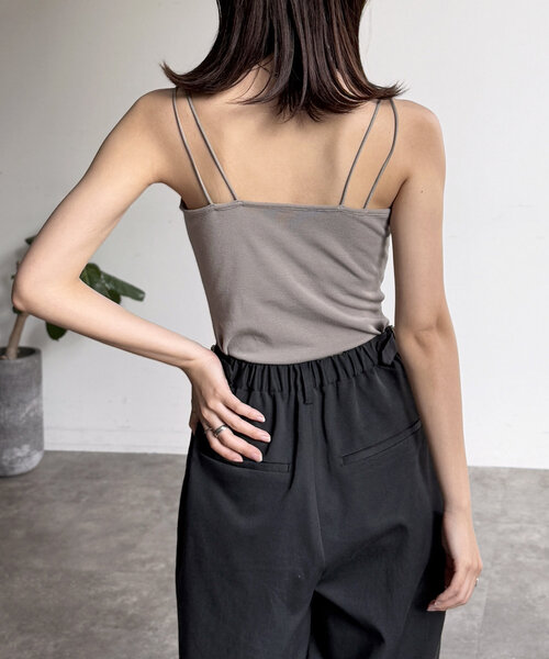 CPCM（シーピーシーエム）の「カップ付き肩紐Wキャミインナー（キャミソール・レディース・ホワイト系その他/ベージュ系その他/ブラック/ベージュ/イエロー・FREE）」の9枚目の写真